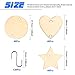 Glarks 240-Pieces 1.5 Inch Wooden Star/Circles/Heart Tags with Holes and Stainless Steel S Shaped Hook Connectors for Birthday Boards, Valentine, Decorations and DIY Crafts
