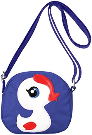 Kids shoulder Bag Crossbody Purse Butterfly Mini Cartoon Animal Preschool Messenger Handbag for Children Toddler baby Girls (Duck Blue)