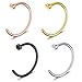 Ruifan 4pcs Mix Color Stainless Steel Body Jewelry Piercing Earrings Nose Hoop Ring Unisex 22 Gauge 8mm