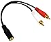 2 RCA Male and 3.5mm Stereo Female, 6 Inch Gold Plated Connector, Y-Cable CNE63102 primary