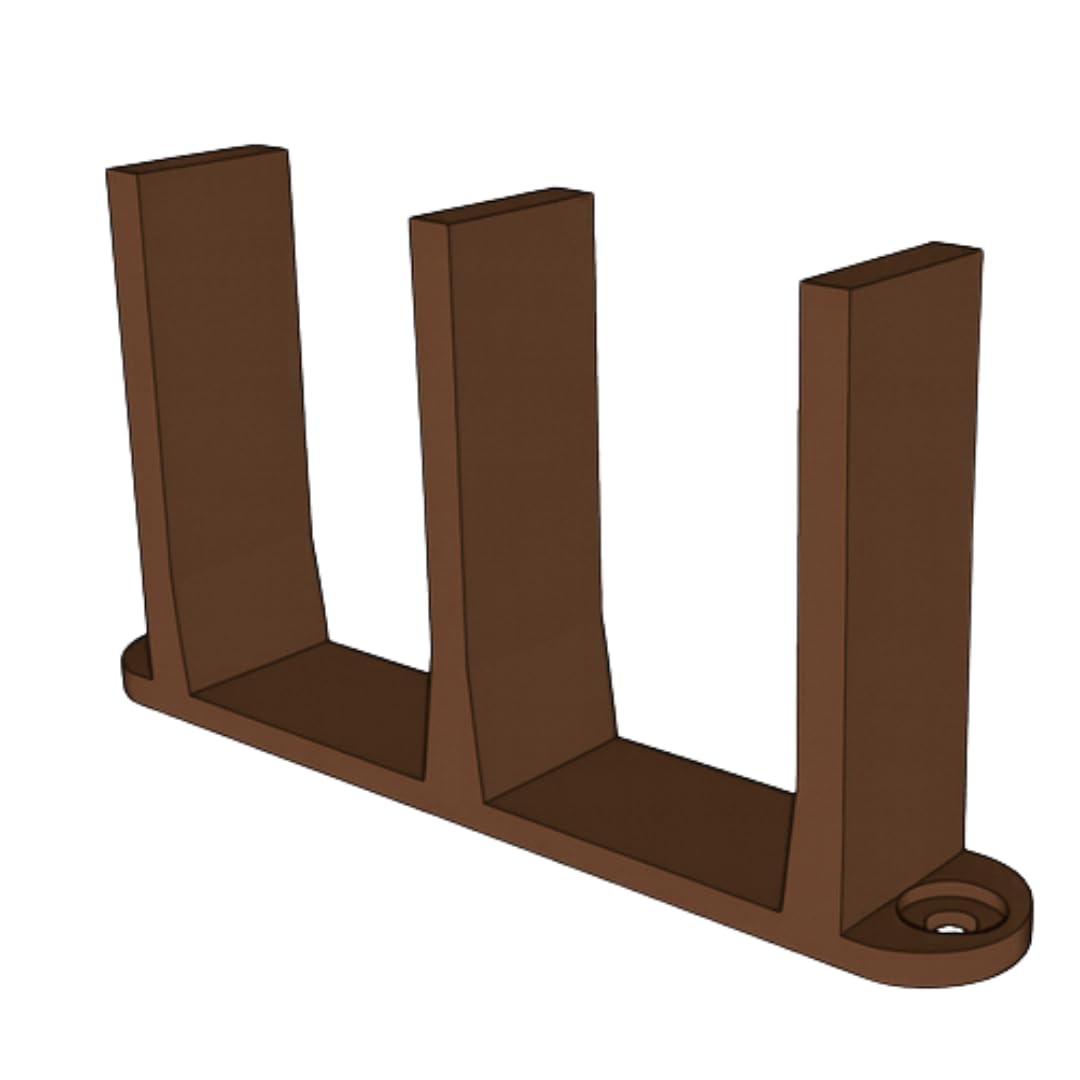 Photo 1 of 3-Pack Sliding Closet Door Floor Guide Bracket | Universal Fit for 1-3/8" Width Bypass Doors (Brown) | Grovers Home Solutions