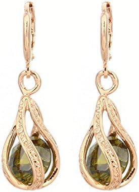 Earrings, Paymenow Women Fashion Dangle Earrings Zircon Chain Geometric Hoops Earrings Jewelry for Women Girls (Army Green)