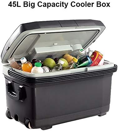 ZHENHUA Car refrigerator - 48 Quart (45 Liter) – Holds 64 Cans or 6 Two Liter Bottles and 15 beer - Dual 220V AC House and 12V DC Vehicle Plugs