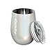 HOMFUL 12 oz Wine Tumbler, Double Wall Insulated Wine Glasses, Stainless Steel Stemless Travel Cup with Sealable Lids Perfect for Wine, Coffee, Drinks, Champagne, Cocktails