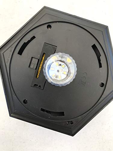 Ntertainment House 2-Pk Black Solar Hexagon Light with 6 Ultra Bright SMD LEDs for Fence Post Cap with 6inch x 6inch Base Adapter for 6x6 Posts - Thumbnail 2