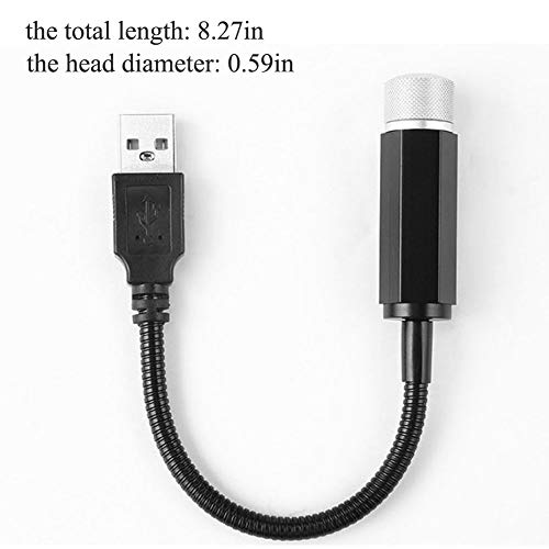 Car USB Atmosphere Ambient Star Projector Night Light Car Interior LED Decorative Lights Adjustable Romantic Car Roof Light Blue Color