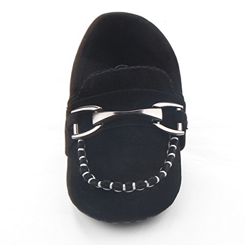 Fire Frog Baby Shoes Infant Toddler Boy Shoes Crib Bebe Classic Handsome Soft Soled Loafers Black 12-18 Months