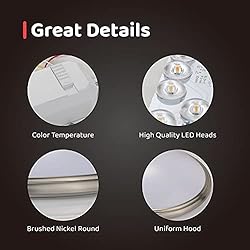 OREiN LED Ceiling Light, Brushed Nickel Flush Mount