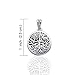 Celtic Tree of Life Art Symbol with Sun and Moon Sterling Silver Pendant with 18