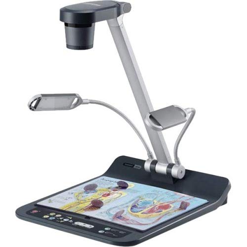Lumens PS752 Desktop Document Camera, Full HD 1080p output resolution with 30fps, 20 times variable zoom ratio, Built-in microphone, Folds down to a heightoseneck Side Lamps - USB, VGA, and HDMI Ports