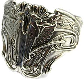 Egyptian Phoenix or Falcon Bold Cuff Egyptian Revival Double Eagle Angelina Verbuni Design Studio USA