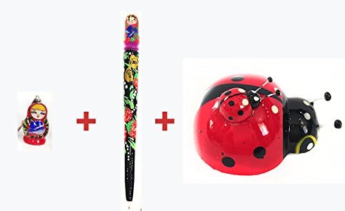 3 object Souvenir Wooden Matryoshka Russian Nesting Dolls (pen+)