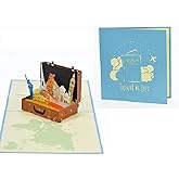 3D Travel pop up Card, 3D Suitcase Birthday Pop up Card for Travel Lover, Travel Voucher, Vacation Holiday Cards, Road Trip Cards, Farewell, H01