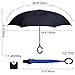 G4Free Double Layer Inverted Umbrella Cars Reverse Umbrellas, Windproof UV Protection Large Straight Umbrella for Car Rain Outdoor with C-Shaped Handle (Sapphire Blue)