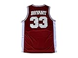 beolous Jersey #33 Kobe High School Retro Basketball Jersey Red