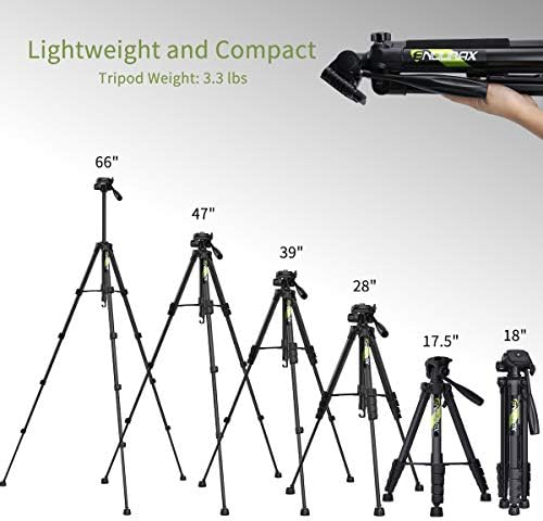 Endurax 66" Video Camera Tripod for Canon Nikon Lightweight Aluminum Travel DSLR Camera Stand with Universal Phone Mount and Carry Bag 6 41cdUoiVKCL. AC