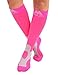 Medical Compression Socks for Women and Men 20-30mmHg Knee High - Graduated Support Medical Compression Stockings for Circulation during Travel, Airplane, Flights - Pink, Medium - A601R