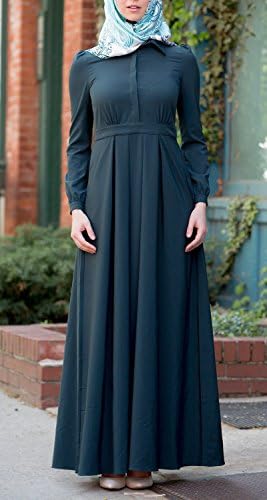 Urban Modesty Women's Teal Lattice Long Sleeve Maxi Dress, XXL