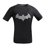 Justice League Batman T-Shirt, Graphic Short-Sleeve Novelty Tee (Black, XXL)