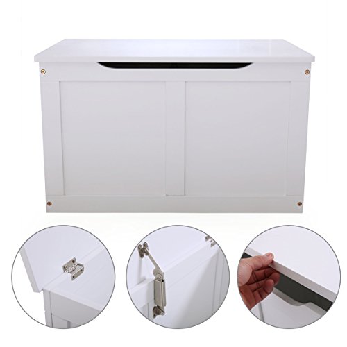 Wooden Toy Box Storage Chest Kids Bench Organizer Furniture White Bin Playroom