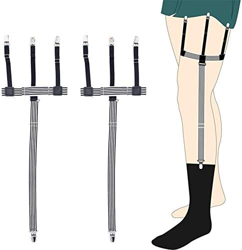 WLIXZ Two-in-one Shirt Stays, for Men or Police or Military, with Non-Slip Locking Clamps, 2 Pieces