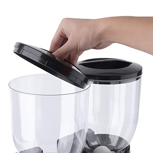 Double Chambers Dry Food Cereal Dispenser Airtight Kitchen Storage Twin Container Dual Control For Oatmeal Candy Granola Nuts