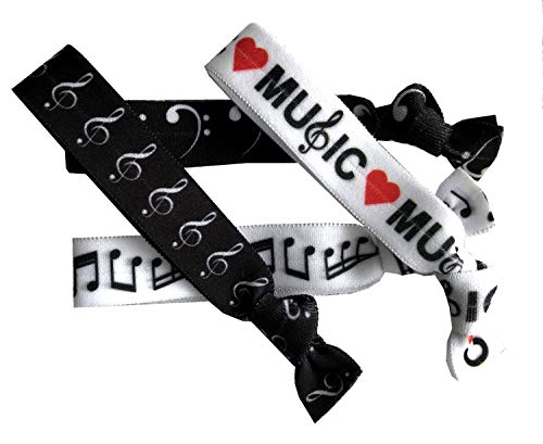 8 Piece Music Hair Elastic Set - Accessories for Musicians, Women, Girls, Teachers, Duet Partners, Band Classmates, Music and Singing Classmates and Friends -MADE in the USA