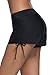 Aleumdr Womens Waistband Side Bottom Board Shorts Swimming Panty Black Medium