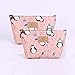 ZoCr 2Pcs Make-Up Cosmetic Tote Bag Carry Case, Portable Travel Makeup Case Pouch Toiletry Wash Organizer (Penguin 2pcs)