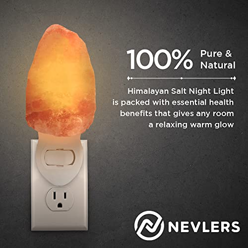 Nevlers 2 Pack Authentic Himalayan Salt Lamp Night Light Plug In 5.5" Himalayan Salt Rock