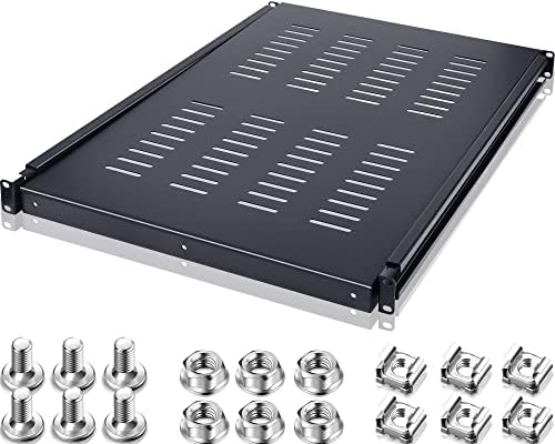 Hortsun 1U Adjustable Rack Mount Shelf Vented Server Rack Drawer 175 ...