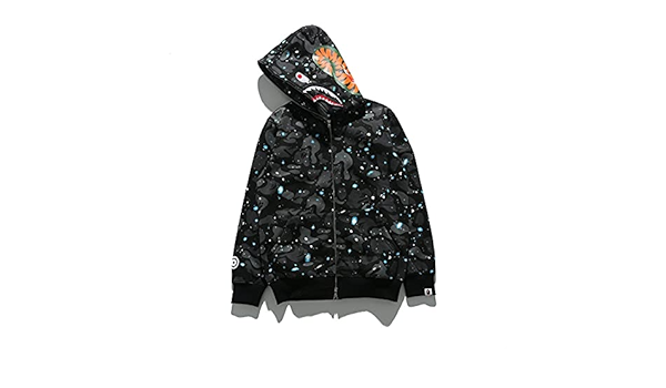 bape neon shark moletom com capuz