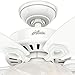 Hunter 42 inch Indoor Ceiling Fan with LED Light - White Ceiling Fan with Pull Chain, For Bedroom or Living Room, Standard Mount, No Remote, 5 Blades, Includes Bulbs - Builder 52217, Snow White