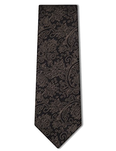 Origin Ties Men's Elegant Necktie Stylish Paisley 100% Silk Tie Black and Gold