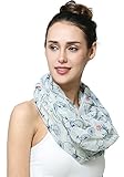 MissShorthair Women's Fashion Soft Cool Bicycle Pattern Sheer Infinity Scarf (White)