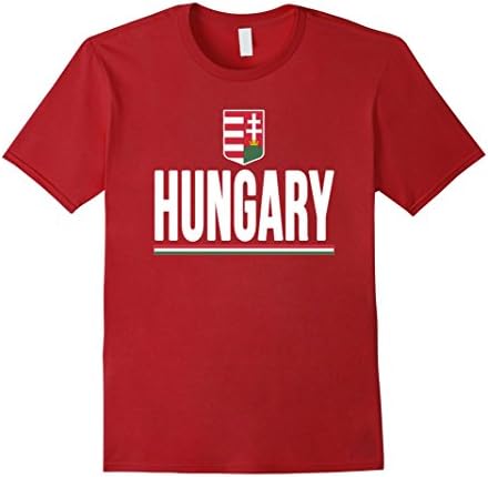 Men's Hungary T-shirt Magyarorszag Hungarian Flag Soccer Football Large Cranberry