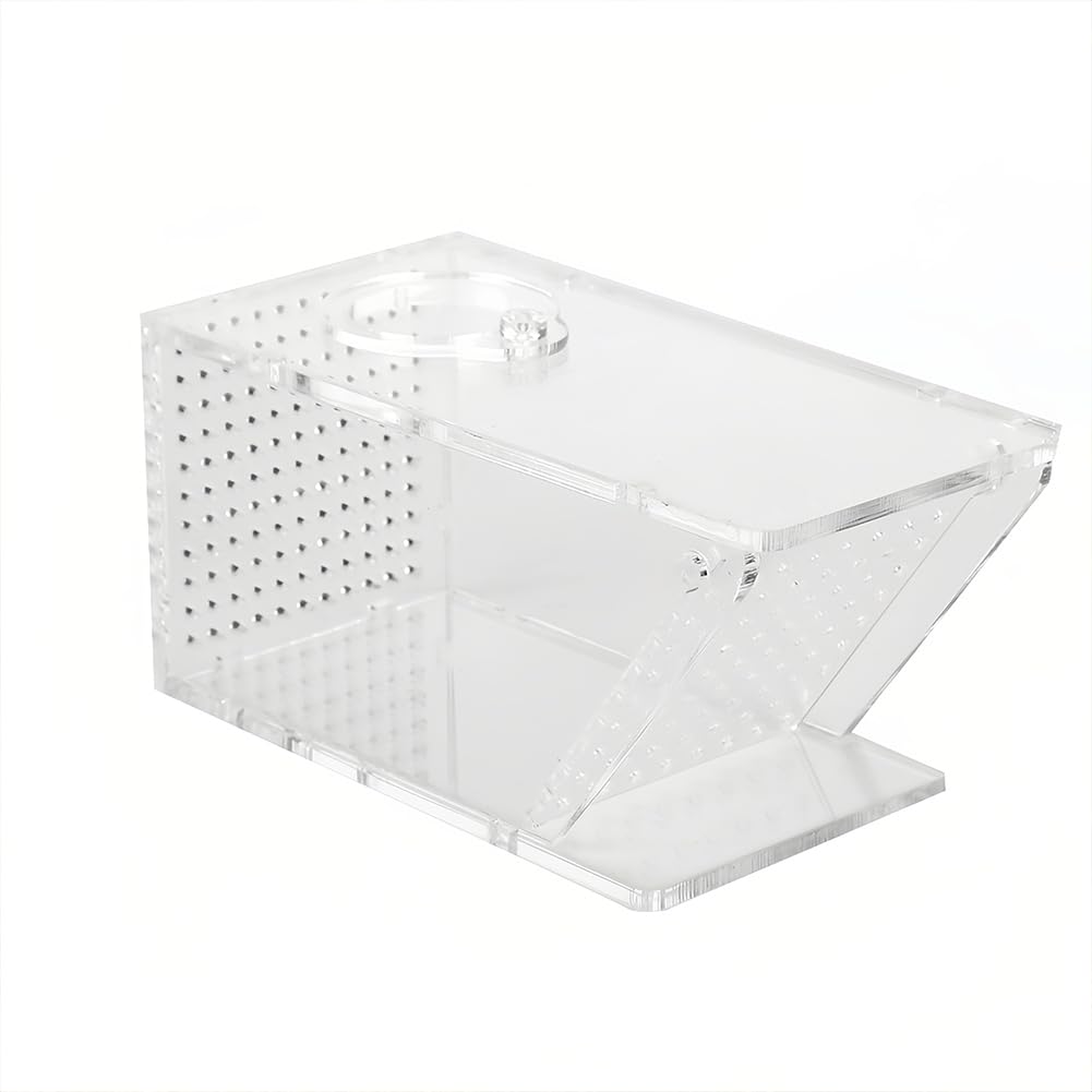 Joyzan Fish Trap Catcher Box, Freshwater Crab Box Acrylic Aquarium Tank Breeding Rearing Layer Hatching Incubator Storage Fishing Bait Catching Kit for Shrimp Crabs Home Garden Office Micro Landscape