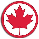Round Maple Leaf Sticker (from Canada Canadian Flag)