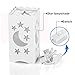 Pandawill Table Light White Art Light with Moon and Star Shaped Carving, Desk Lamp Night Light for Bedroom, Dorm, Living Room