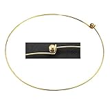 NECKWIRE CHOKER ADD A BEAD 16 INCH LARGE HOLE BEAD NECKLACE BEADING WIRE (Gold Plated)
