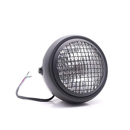 Schwarzes Grillrost Scheinwerferlampe Retro Vintage Cafe Racer Cruisers Choper Bobber CG125 CB
