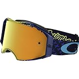 Oakley Airbrake MX TLD Series Adult Off-Road Motorcycle Goggles Eyewear - Starburst Yellow Blue/24k Iridium/One Size Fits All
