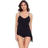 MagicSuit Women's Solid Alex V-Neck Tankini Top with Underwire Bra and Adjustable Straps