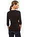 PattyBoutik Women's Cowl Neck Button Embellished Top (Black XL)