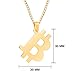 Bitcoin Necklace with 20 inch Chain Rust-Free Stainless Steel Gold Plated Pendant Jewelry for Men and Women - Unique Psychical Collectible Digital Currency Fashion | Gift Pouch + 1 Free Coin Included