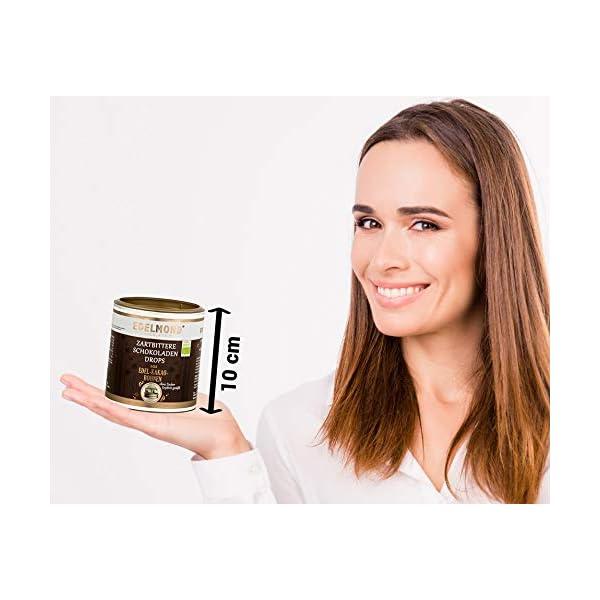 Edelmond Bio Erythrit Zartbitter Schokoladen Perlen. Laktosefrei. Zuckerfrei Erythritol gesüßt. Vegan - 250g – Bild 3