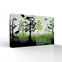 signwin-Canvas Wall Art-Quiet Tropical Forest-Canvas Prints Home Artwork Decoration for Living Room,Bedroom - 12x18 inches