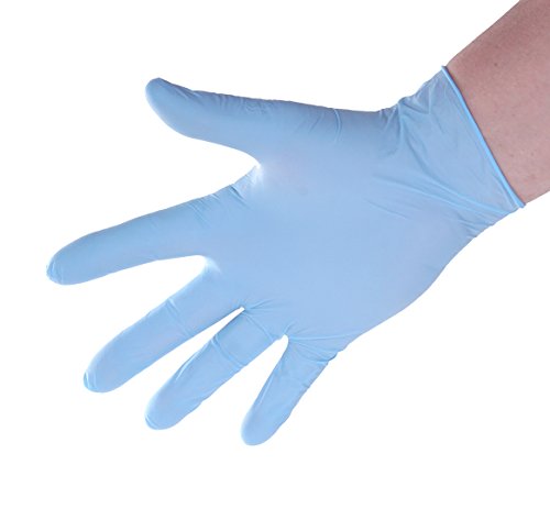 image for [TashiBox] Disposable Nitrile Exam Gloves (Medium), Box of 100 - Sky B