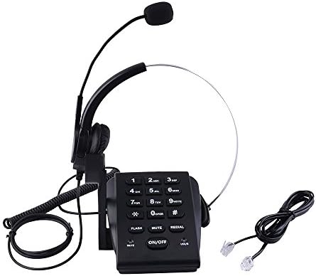 Cheeta Diaplad Corded Telephone[Call Center]with Noise Cancelling RJ9 Headset,PC Recording Cable for Small Offices and Home-based Agents