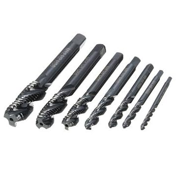 Generic 7Pcs M3-M12 Hss Nitriding Coated Screw Tap Metric Right Hand Spiral Screw Thread Tap